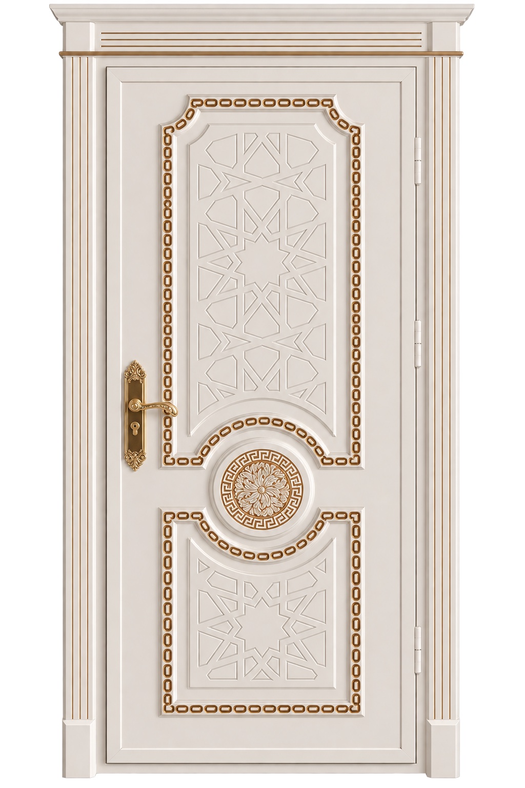 Klassik Ağ Qızılı Rozet Frezli
